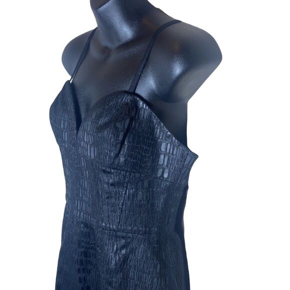 JAYGODFREY mini dress 8 reptile alligator black textured sexy dark romantic - Picture 6 of 9